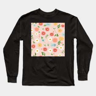 Blossoming Fashion: A Delicate Floral Fabric Pattern #2 Long Sleeve T-Shirt